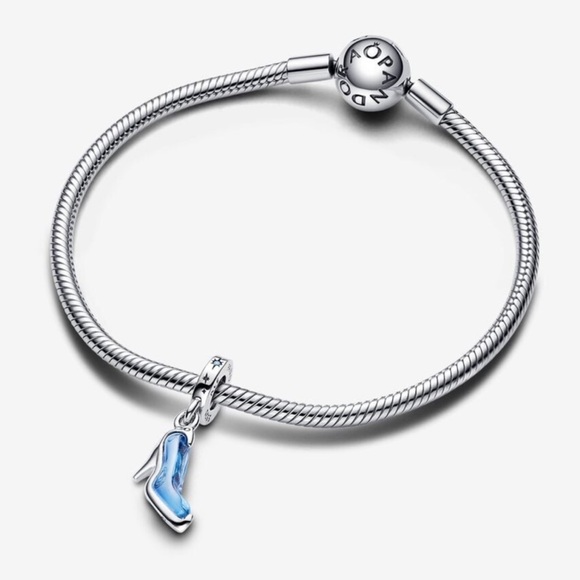 NWOT Pandora x Disney Cinderella's Glass Slipper Charm Blue Crystal - 793071C - Picture 8 of 16